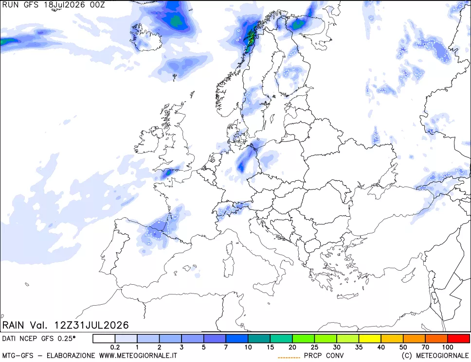 mappa Precipitazioni totali e convettive