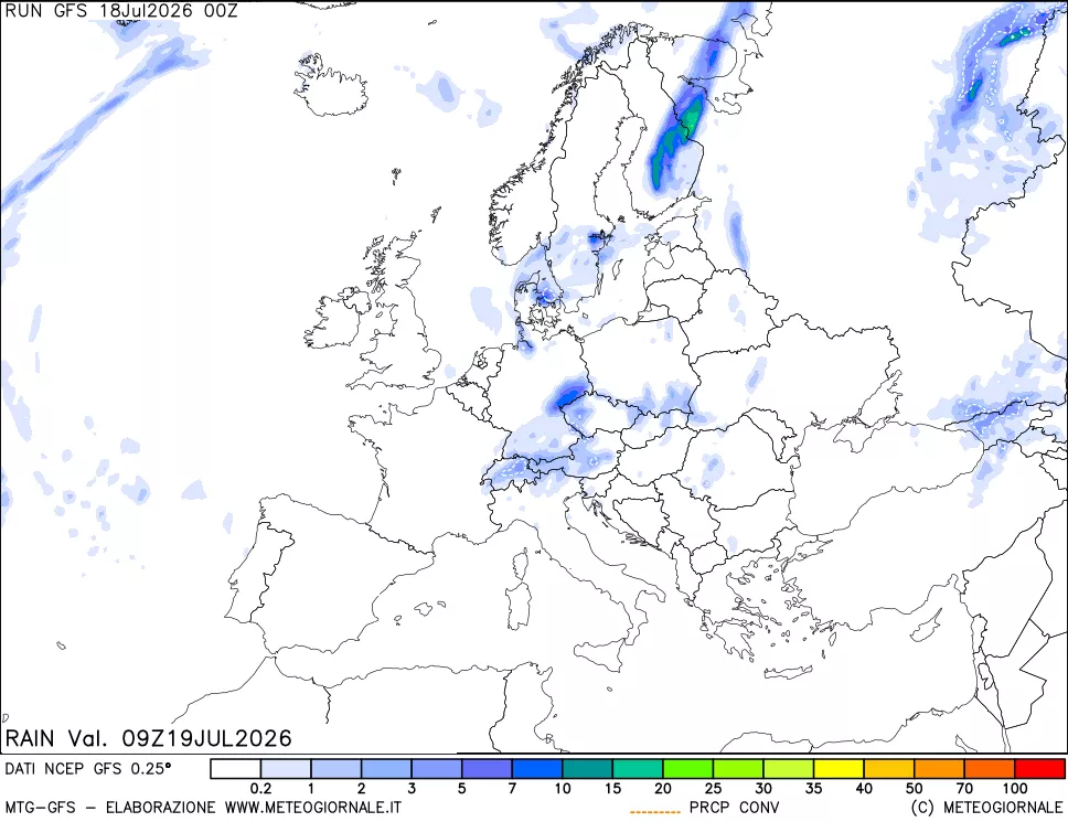 mappa Precipitazioni totali e convettive