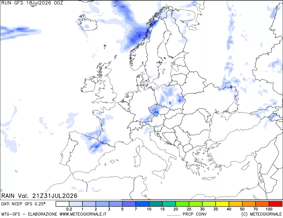 mappa Precipitazioni totali e convettive