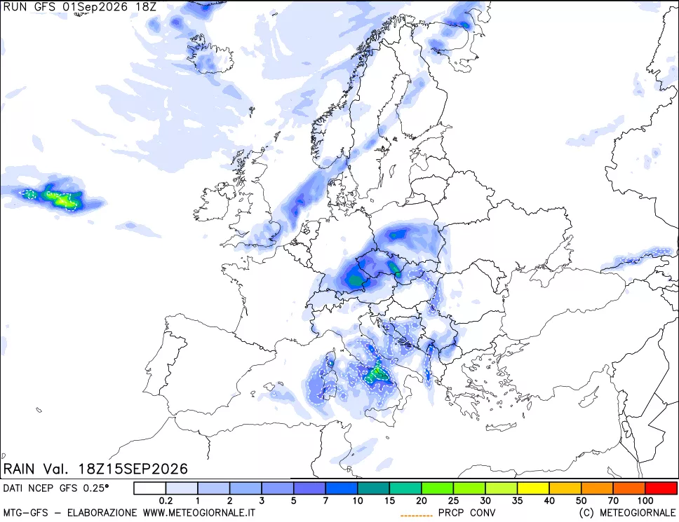 mappa Precipitazioni totali e convettive