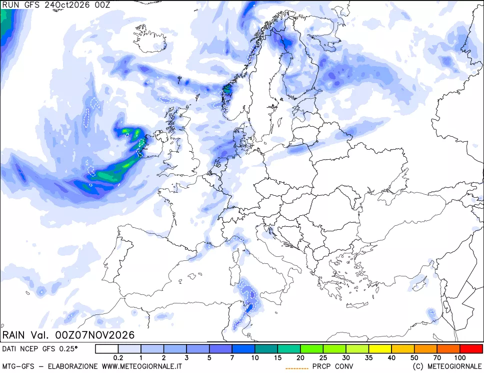 mappa Precipitazioni totali e convettive