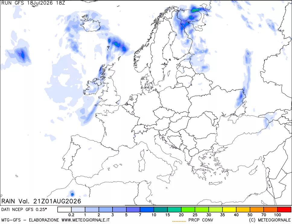 mappa Precipitazioni totali e convettive