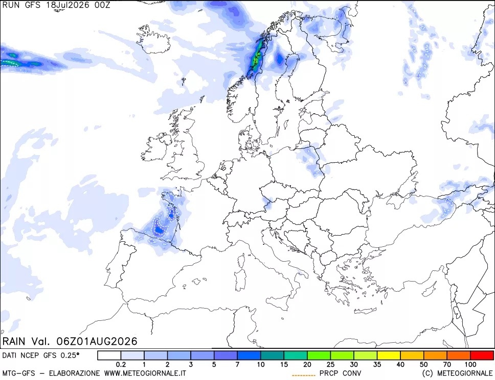 mappa Precipitazioni totali e convettive