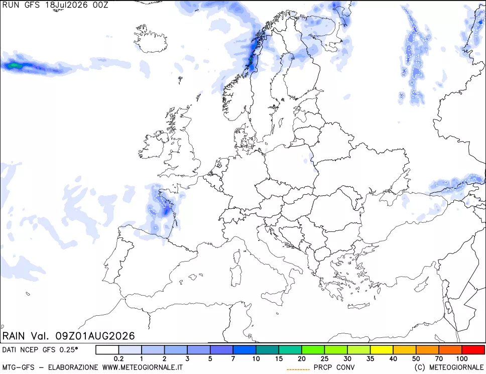 mappa Precipitazioni totali e convettive