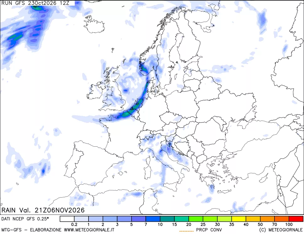 mappa Precipitazioni totali e convettive