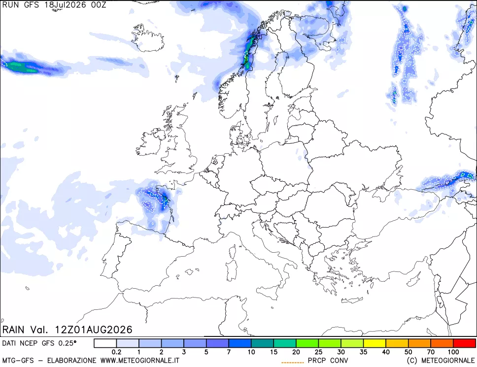 mappa Precipitazioni totali e convettive