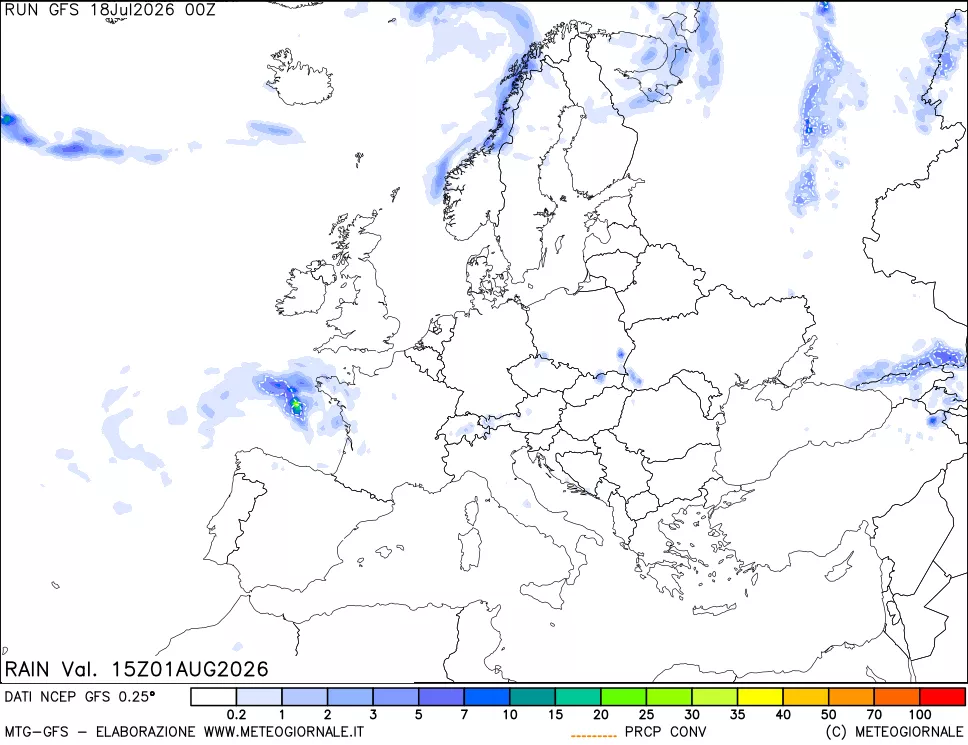 mappa Precipitazioni totali e convettive