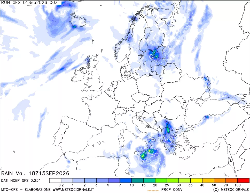 mappa Precipitazioni totali e convettive