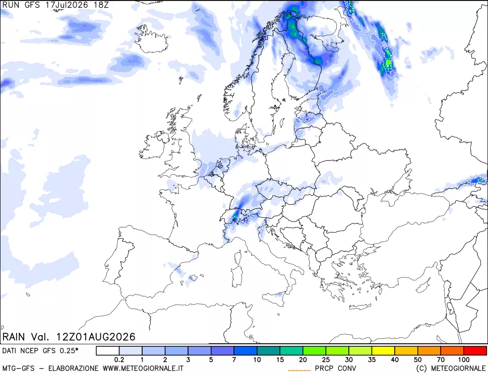 mappa Precipitazioni totali e convettive