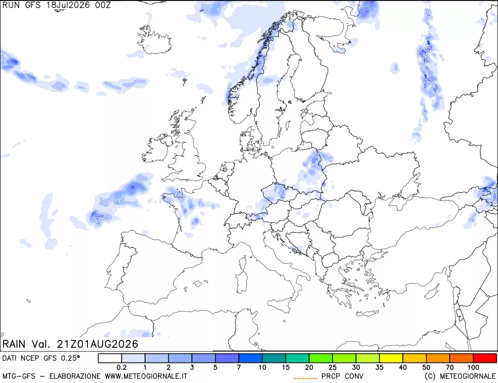 mappa Precipitazioni totali e convettive