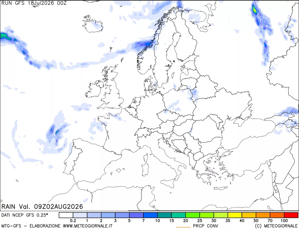 mappa Precipitazioni totali e convettive