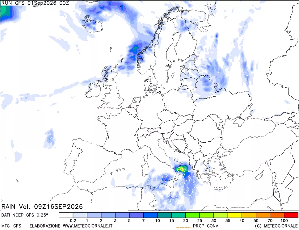 mappa Precipitazioni totali e convettive