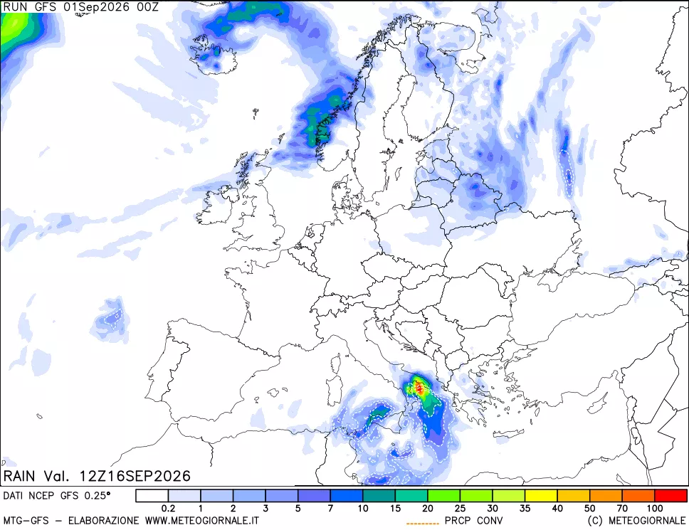 mappa Precipitazioni totali e convettive