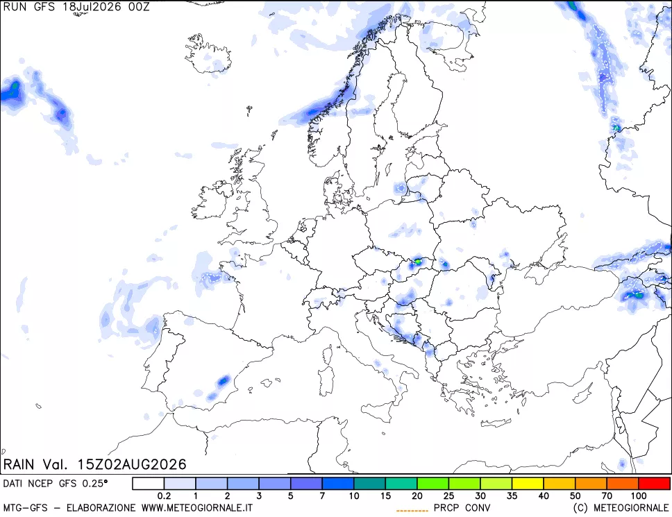 mappa Precipitazioni totali e convettive