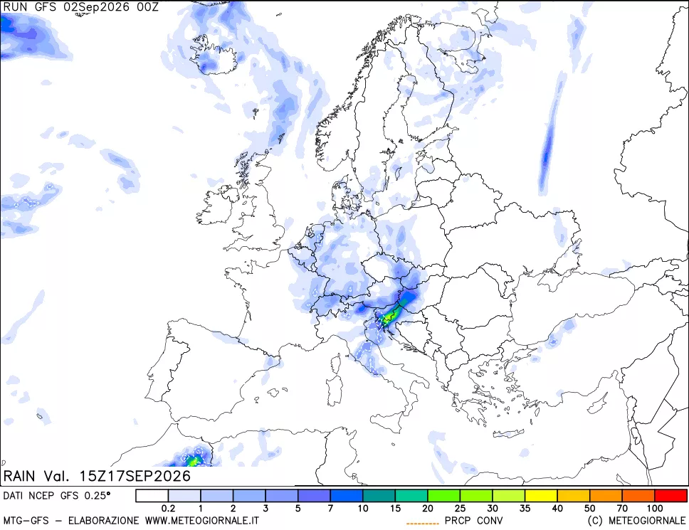 mappa Precipitazioni totali e convettive