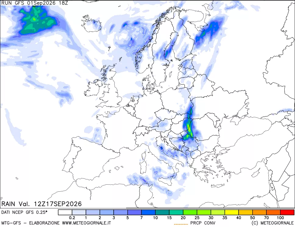mappa Precipitazioni totali e convettive
