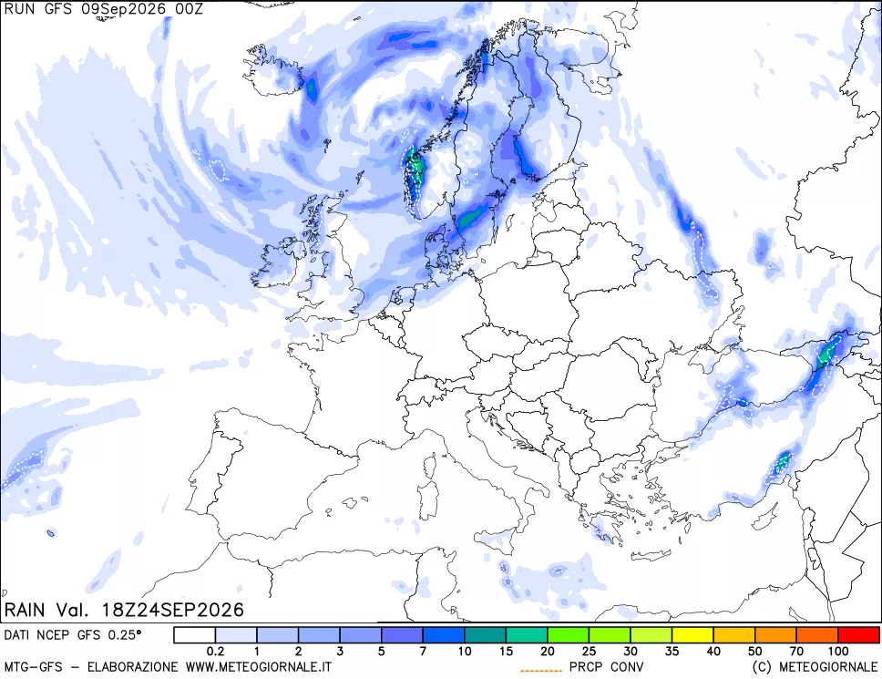 mappa Precipitazioni totali e convettive