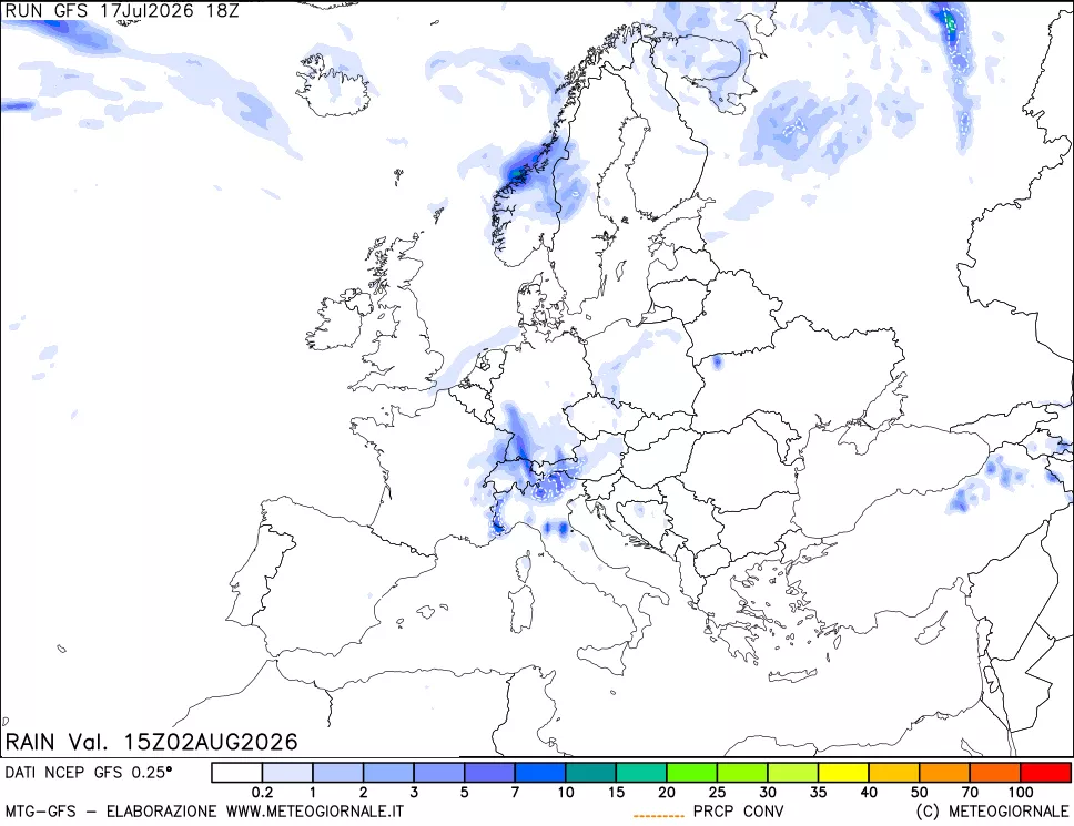 mappa Precipitazioni totali e convettive