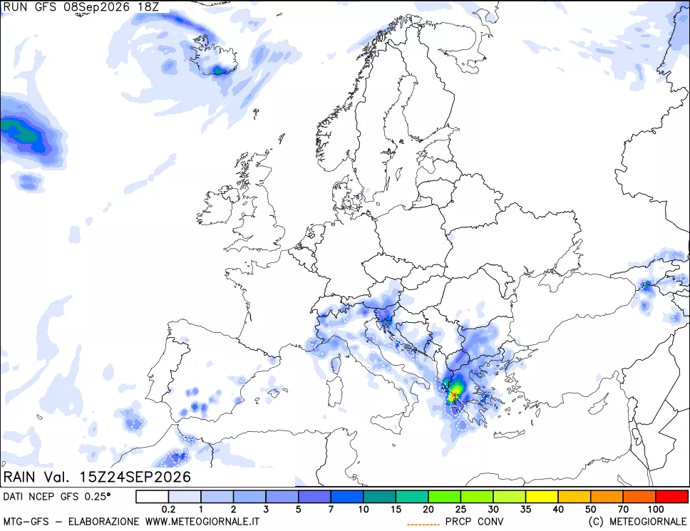 mappa Precipitazioni totali e convettive