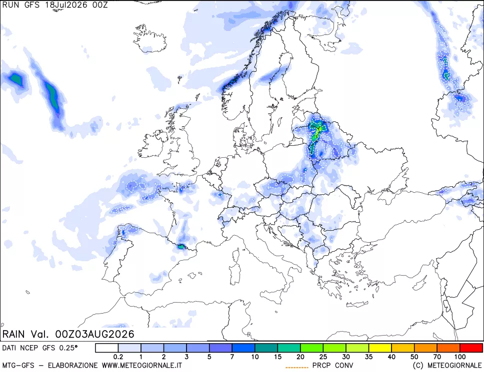 mappa Precipitazioni totali e convettive
