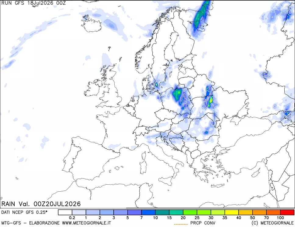 mappa Precipitazioni totali e convettive
