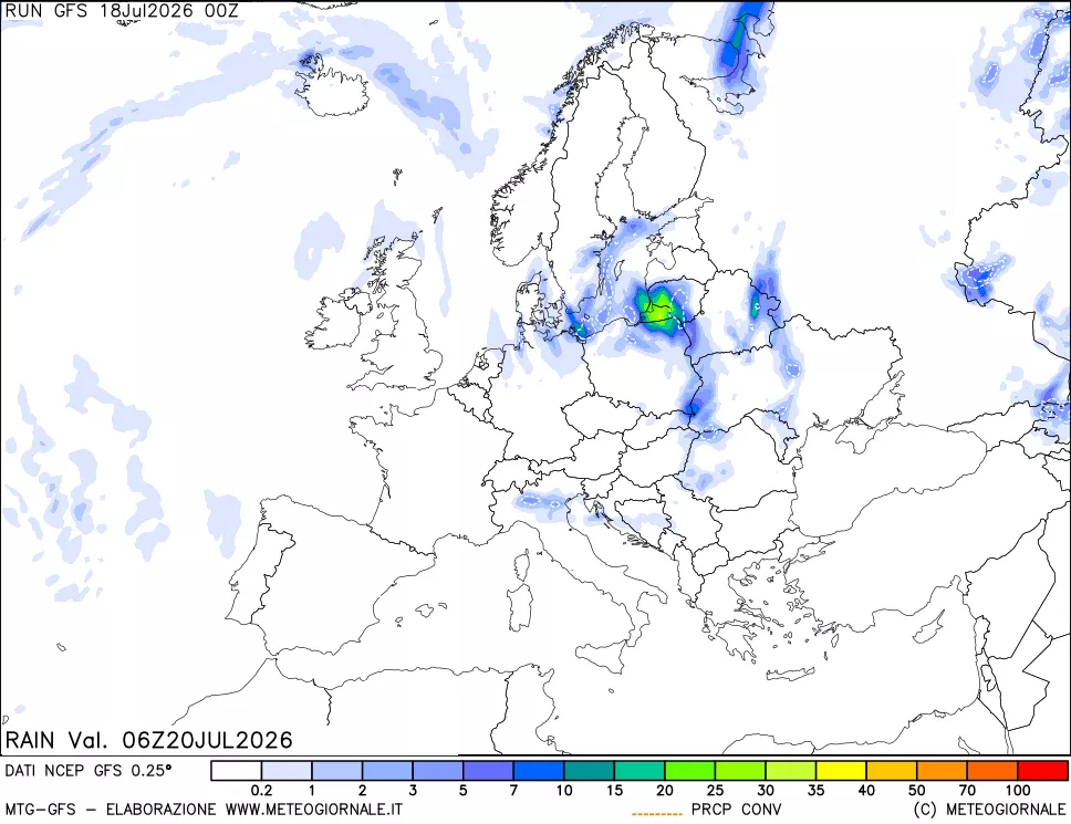 mappa Precipitazioni totali e convettive