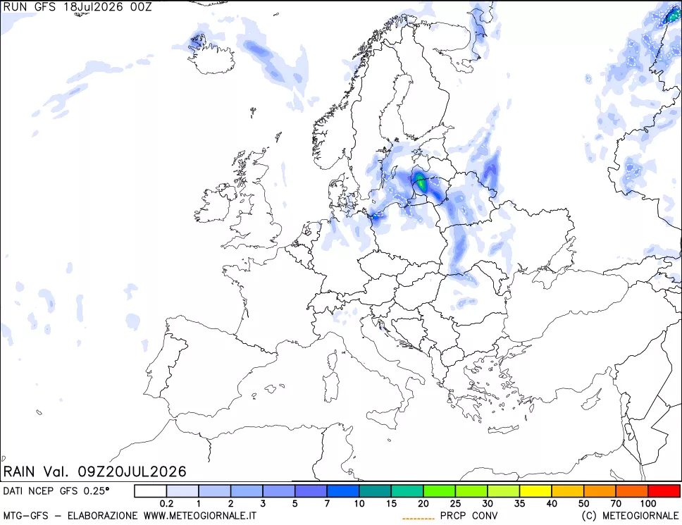 mappa Precipitazioni totali e convettive