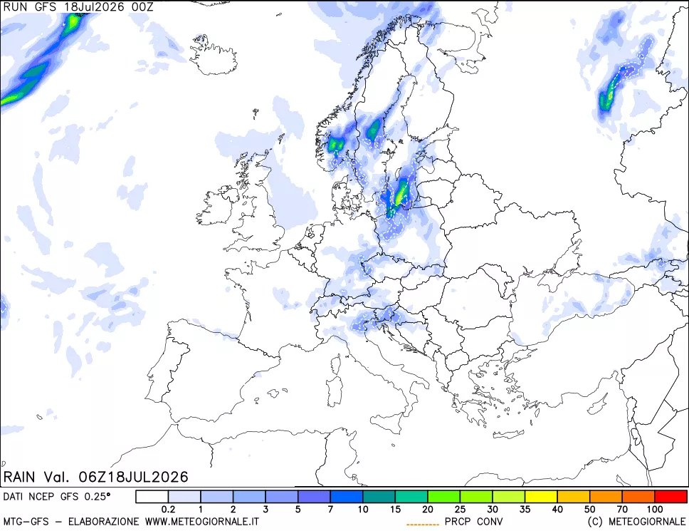 mappa Precipitazioni totali e convettive
