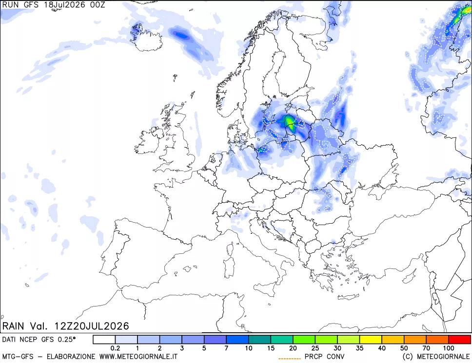 mappa Precipitazioni totali e convettive