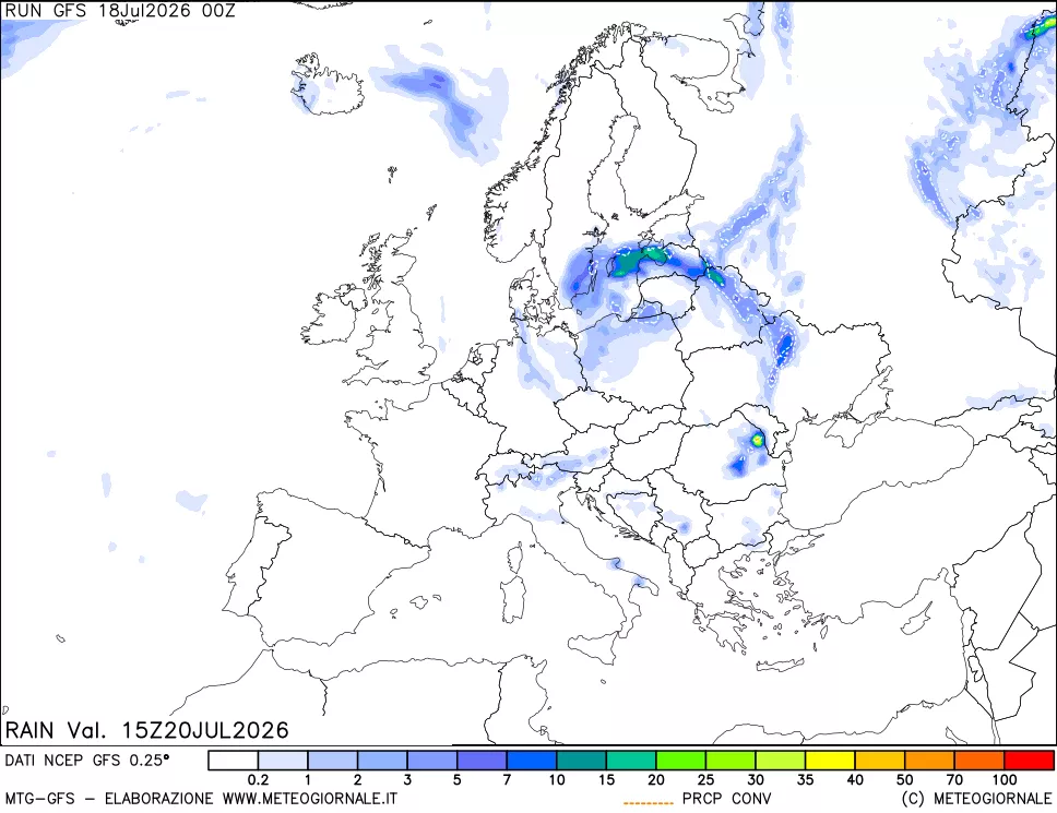 mappa Precipitazioni totali e convettive