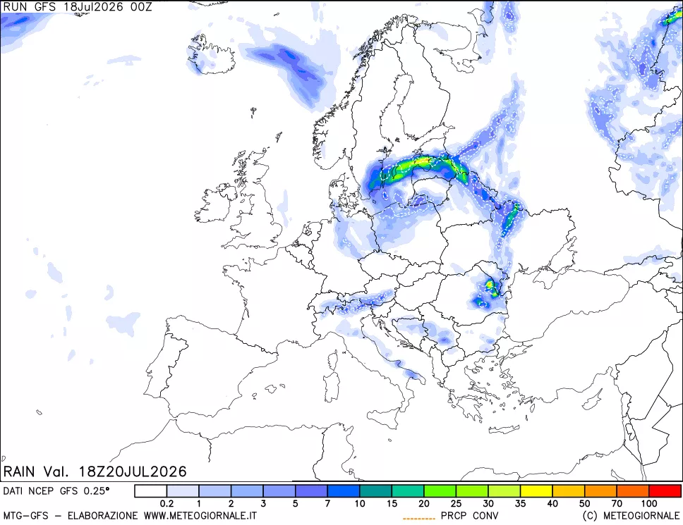 mappa Precipitazioni totali e convettive