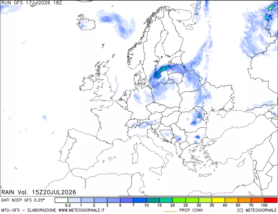 mappa Precipitazioni totali e convettive