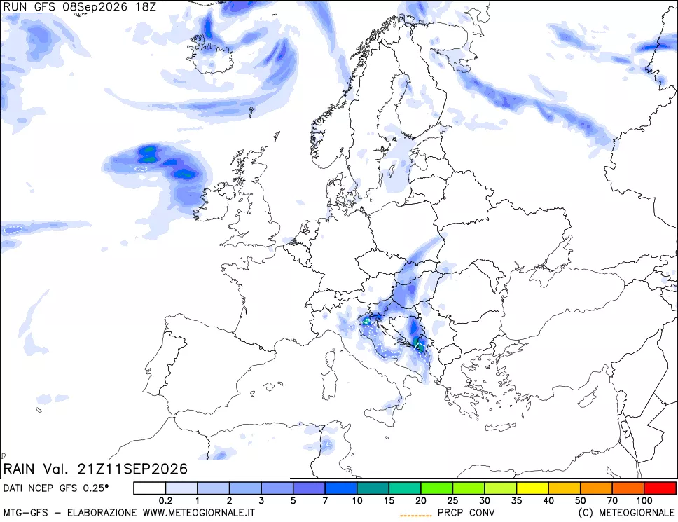mappa Precipitazioni totali e convettive