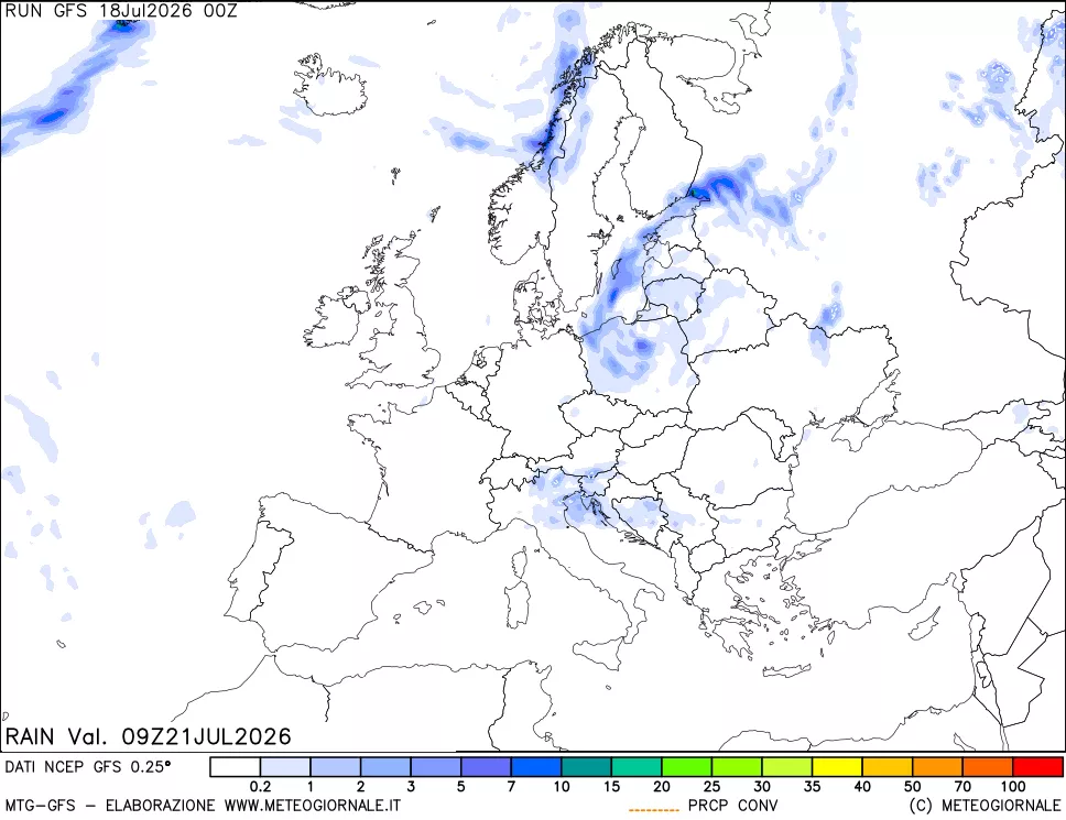 mappa Precipitazioni totali e convettive
