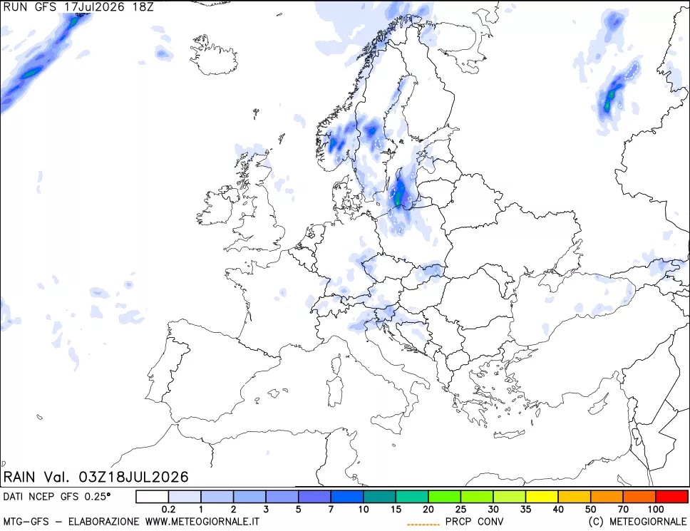 mappa Precipitazioni totali e convettive