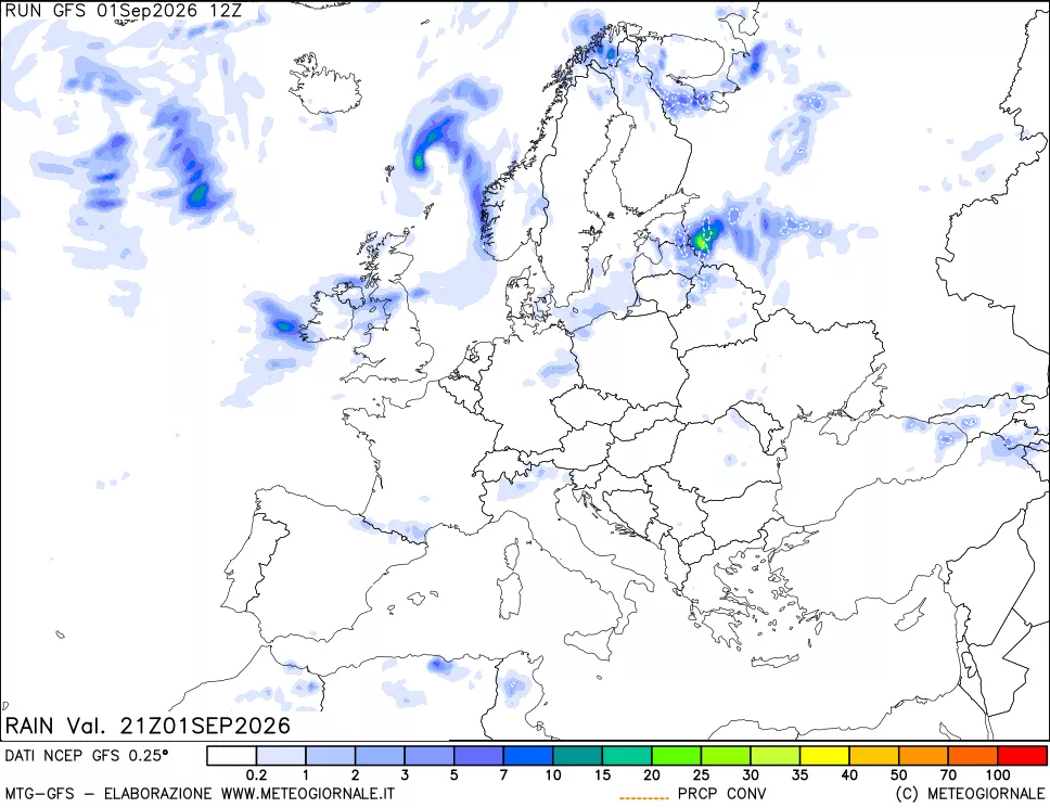 mappa Precipitazioni totali e convettive