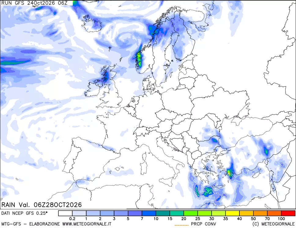 mappa Precipitazioni totali e convettive