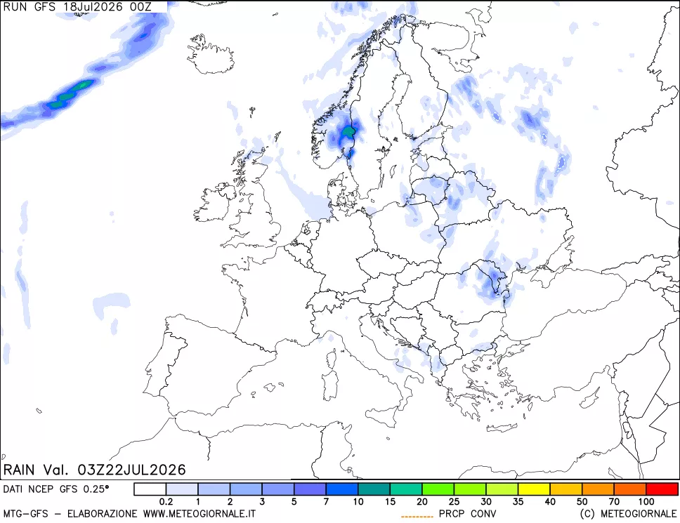 mappa Precipitazioni totali e convettive