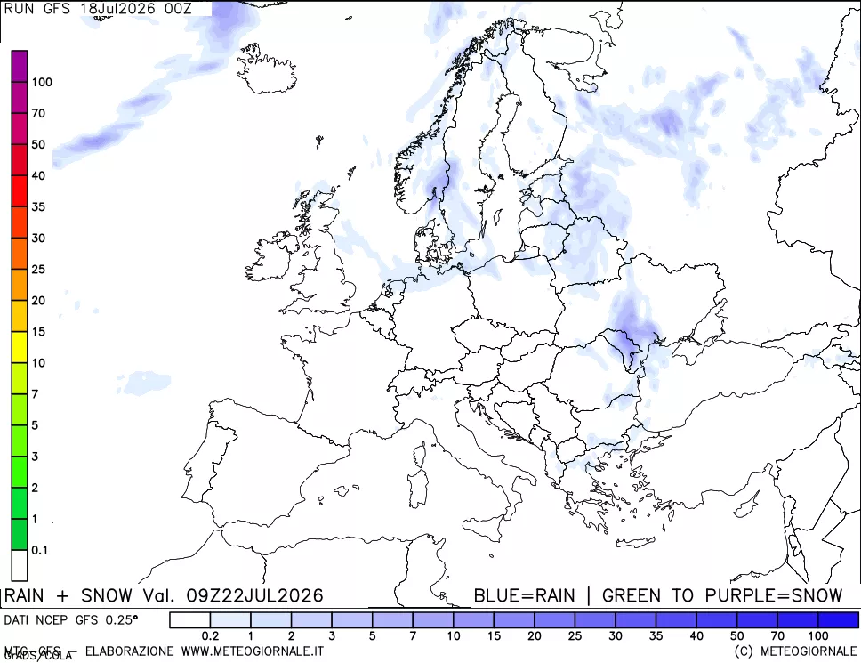 mappa Precipitazioni totali e nevose