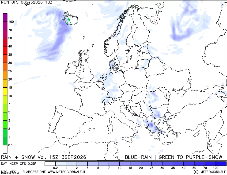 mappa Precipitazioni totali e nevose