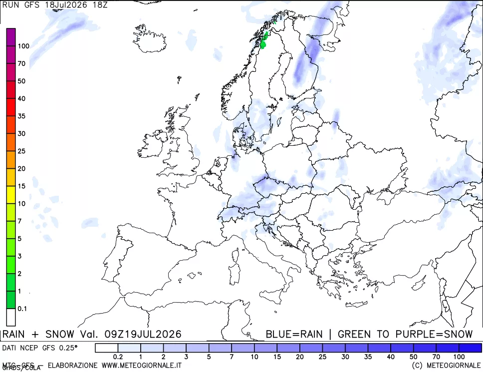 mappa Precipitazioni totali e nevose