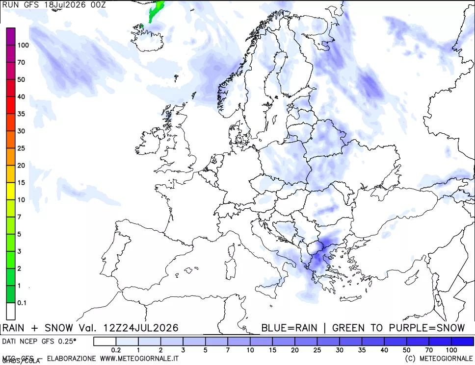 mappa Precipitazioni totali e nevose