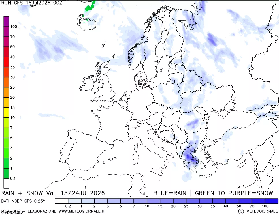 mappa Precipitazioni totali e nevose