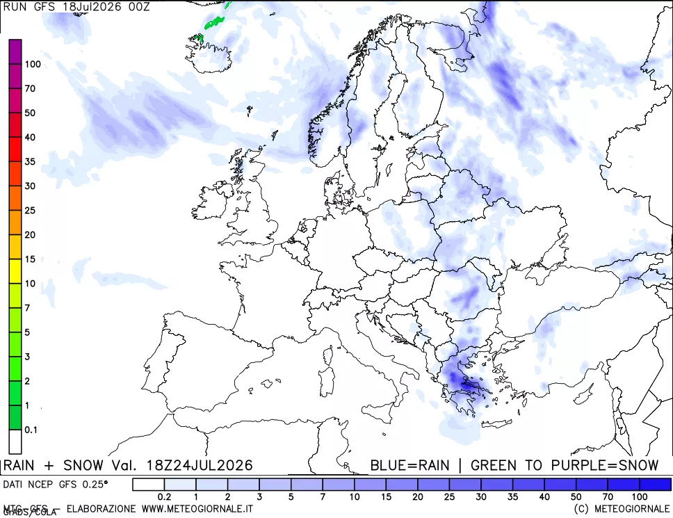 mappa Precipitazioni totali e nevose