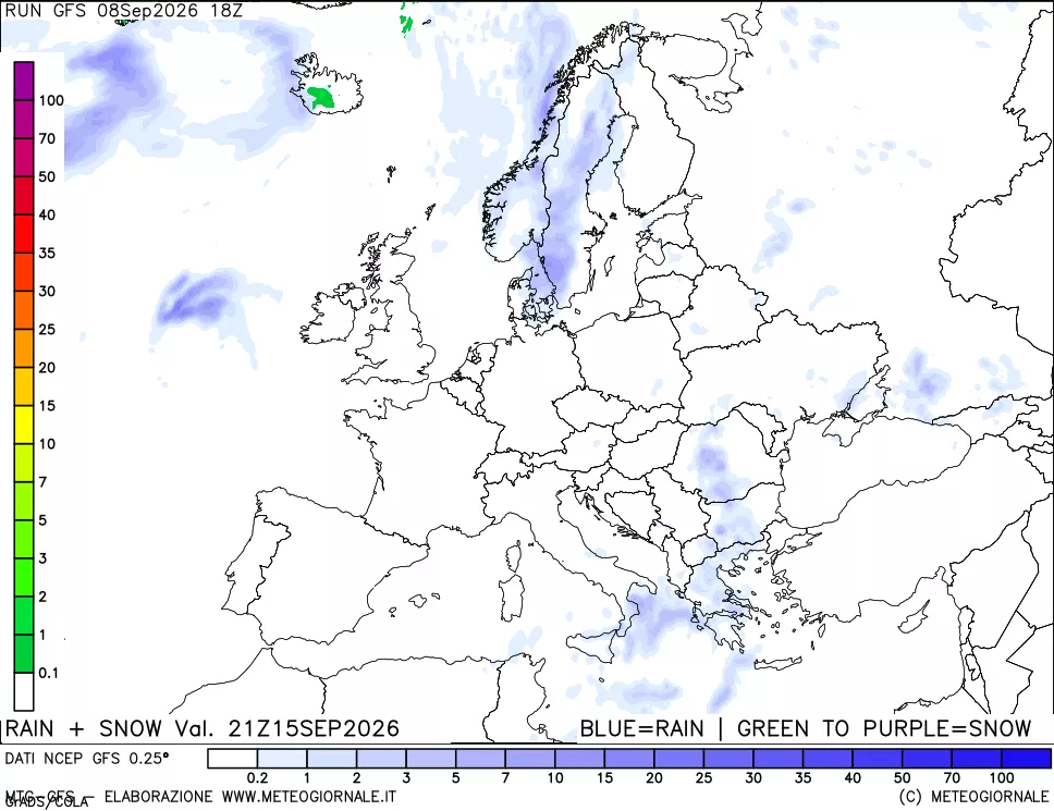 mappa Precipitazioni totali e nevose