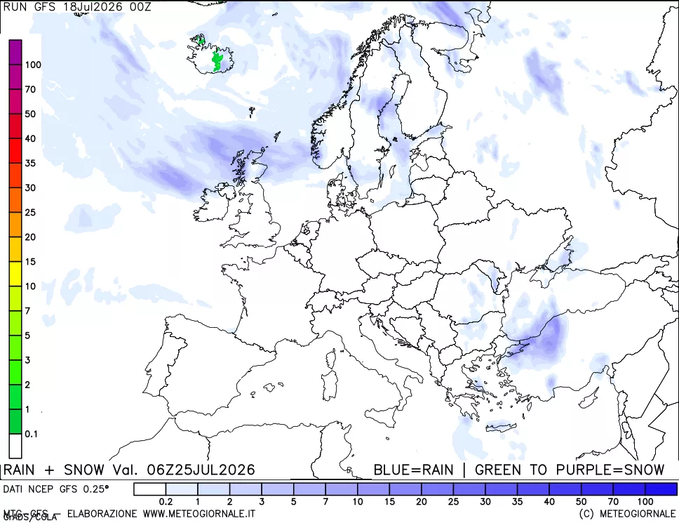 mappa Precipitazioni totali e nevose