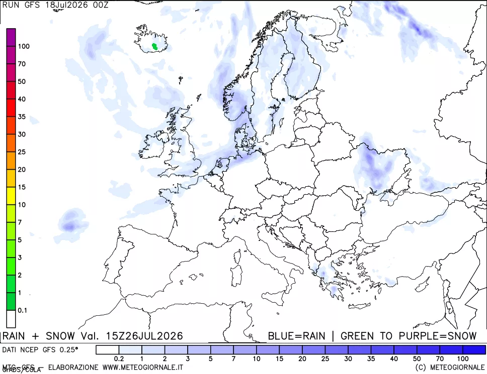 mappa Precipitazioni totali e nevose