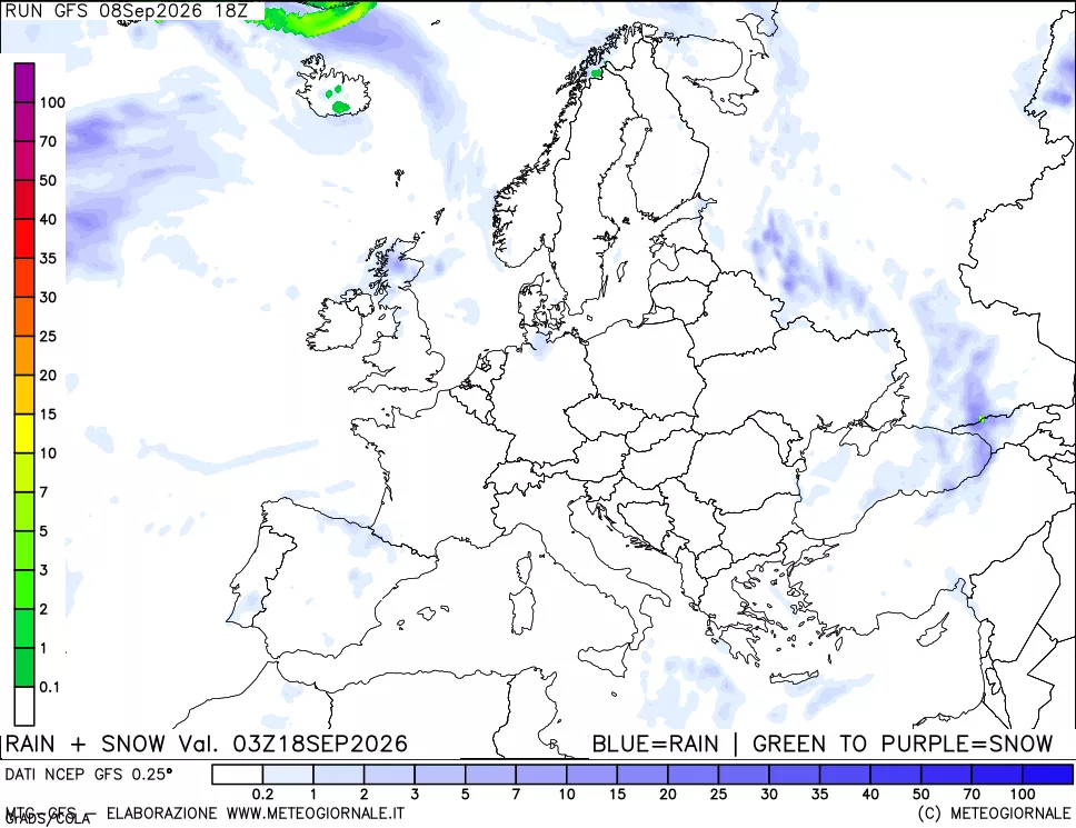 mappa Precipitazioni totali e nevose