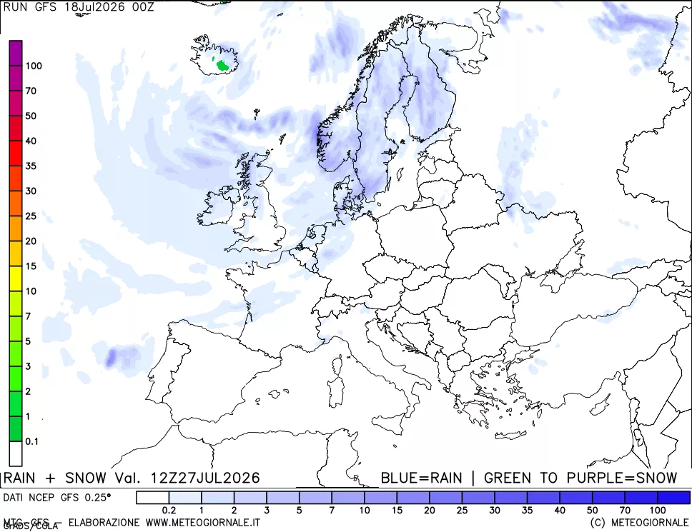 mappa Precipitazioni totali e nevose