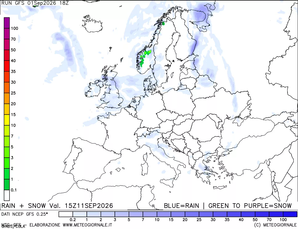 mappa Precipitazioni totali e nevose